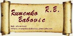 Rumenko Babović vizit kartica